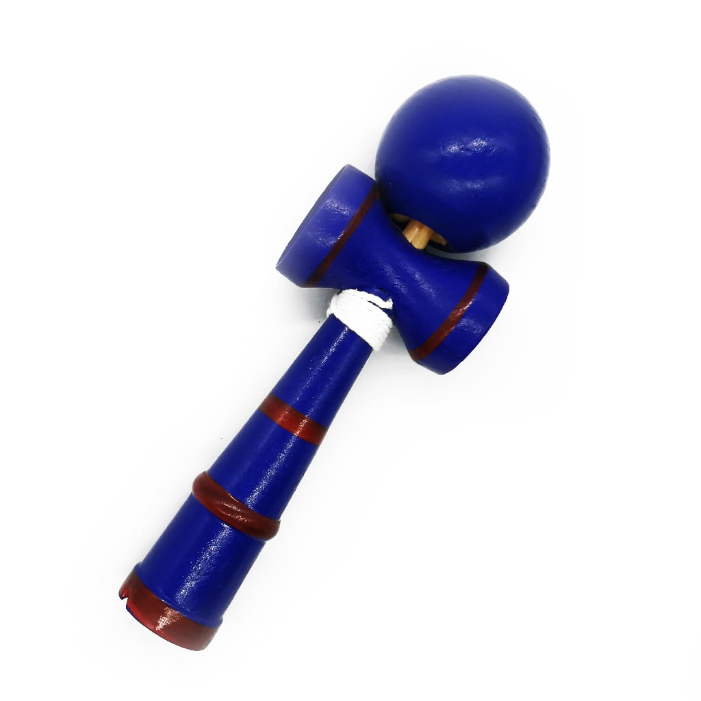 Joc de indemanare Kendama Knight, lemn fag, albastru, 23cm, diametru bila 6cm - Vision®