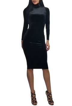 Rochie midi tip maleta din catifea Yvanna, Negru Rochie midi tip maleta din catifea Yvanna, Negru