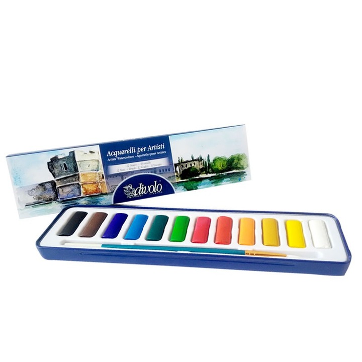 Set culori acuarela 12 godete, Divolo