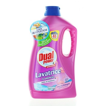 Detergent lichid Dual Power flamingo, 40 spalari, 2L Detergent lichid Dual Power flamingo, 40 spalari, 2L