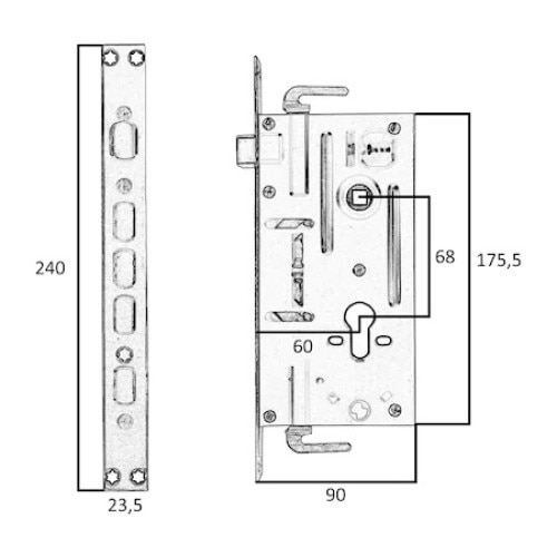 Секретна брава Assa Abloy, Многоточкова, С бързо заключване, Ляво ...