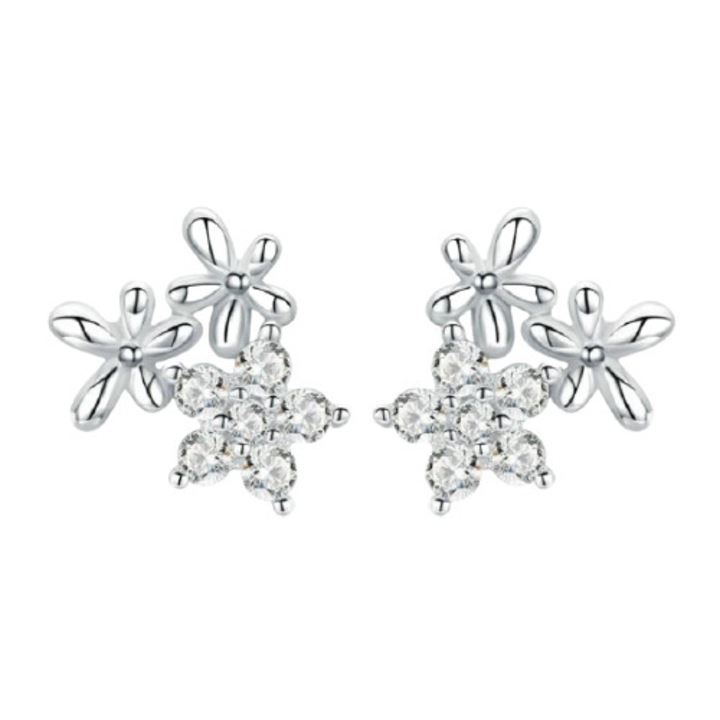 Luminous Gypsophila Star Flower Fülbevaló, 925 sterling ezüst