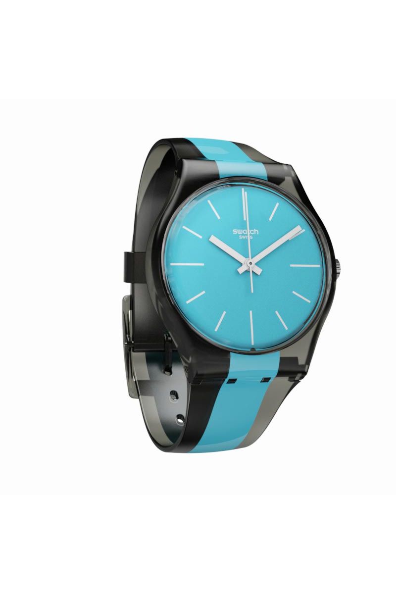 Ceas unisex Swatch, GM186, Negru/Albastru