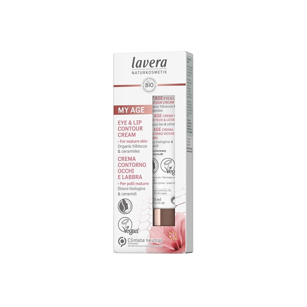 Crema contur ochi si buze pentru ten matur cu hibiscus si ceramide MY AGE, LAVERA, 15 ml