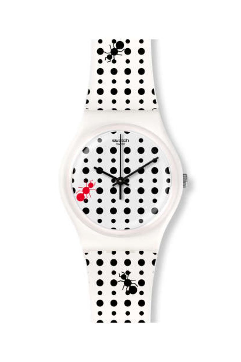 Ceas unisex Swatch, GW184, Alb/Negru