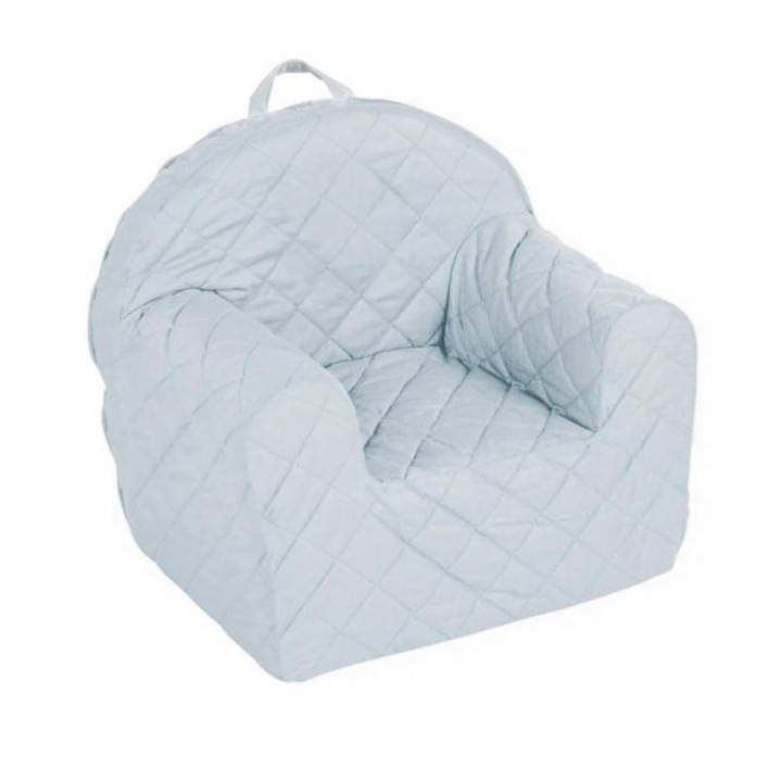 Fotoliu pentru copii DacEnergy©, 100% bumbac matlasat, spuma moale din poliester, husa matlasata cu fermoar,50x35x45 cm, gri