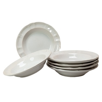 Set 6 farfurii adanci pentru casa familiei tale, Cesiro, Ø 22 cm, Alb Lucios Set 6 farfurii adanci pentru casa familiei tale, Cesiro, Ø 22 cm, Alb Lucios