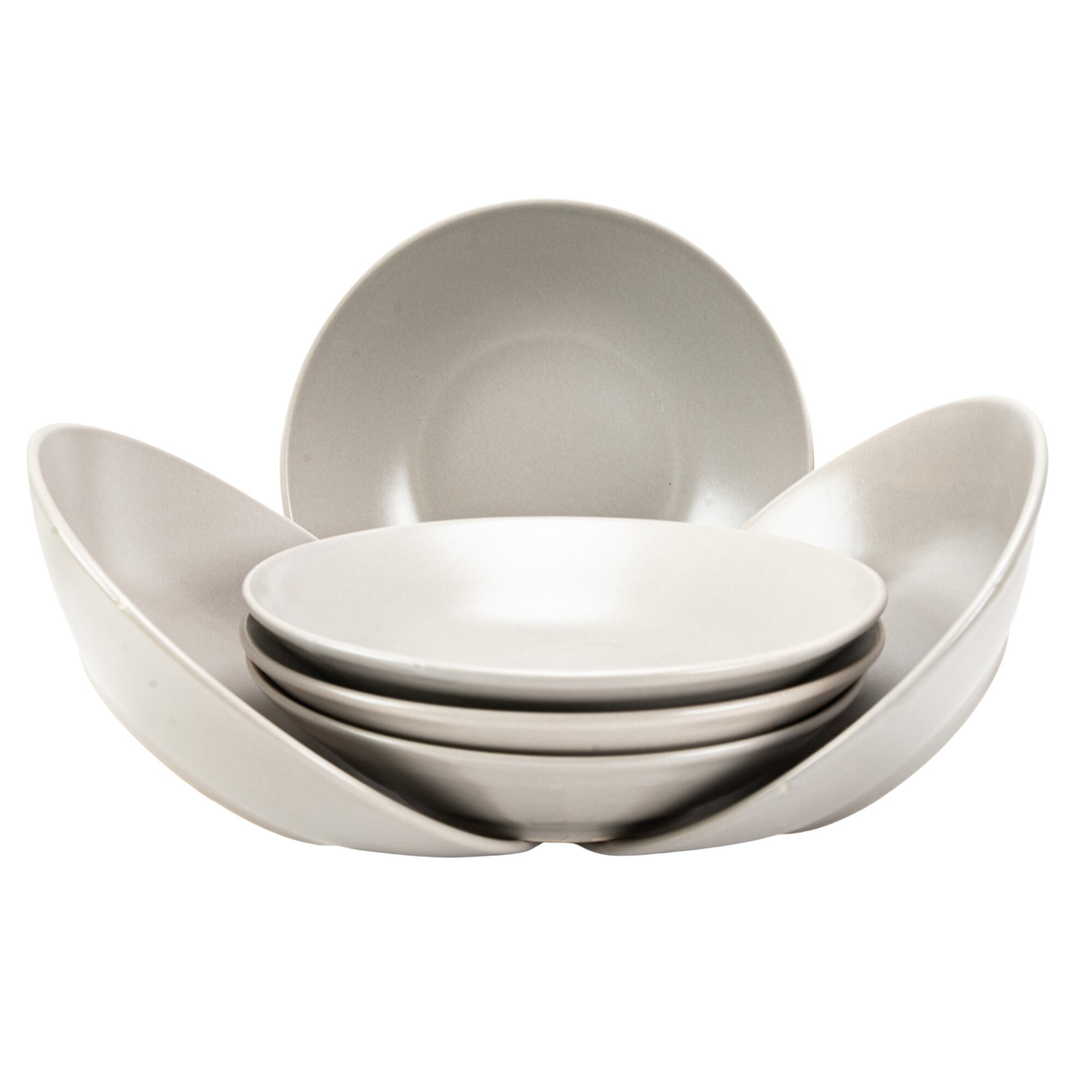 Set 6 farfurii adanci pentru casa familiei tale, Cesiro, Ø 20,5 cm, Gri Argint