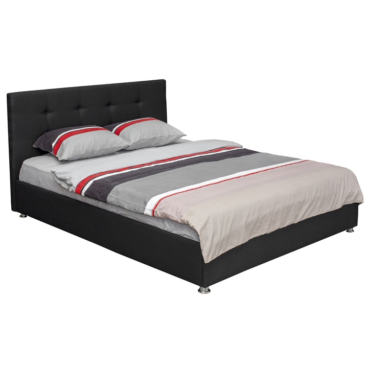 Kring Lana ágy, 140x200cm méretű matrachoz, matractartóval, antracit szürke színű