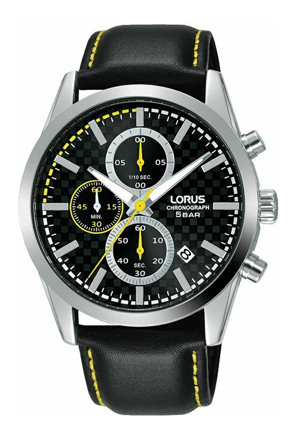 Lorus, Ceas cronograf cu o curea de piele, Negru