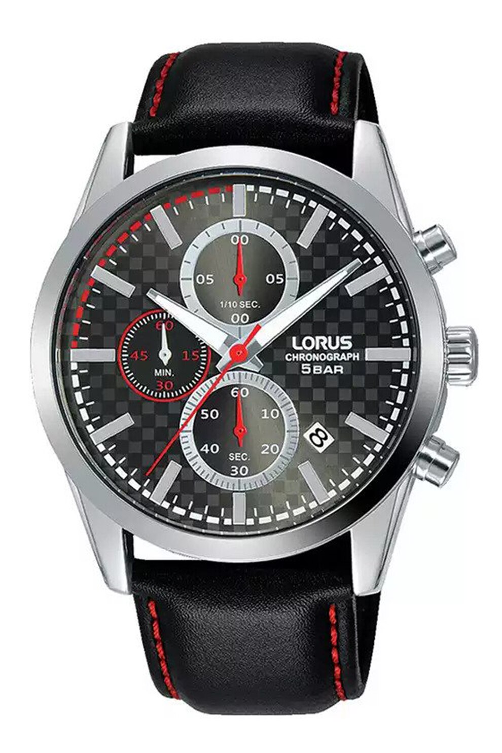 Lorus, Ceas cronograf cu o curea de piele, Negru
