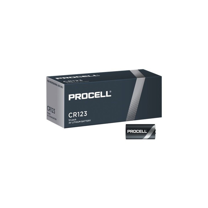 Set 10 bucati baterii procell cu litiu cr123 3v