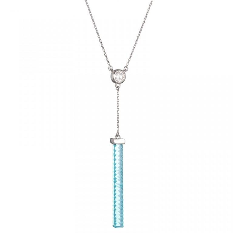 Colier de argint Preciosa, Aqua, Crystal Line, Albastru