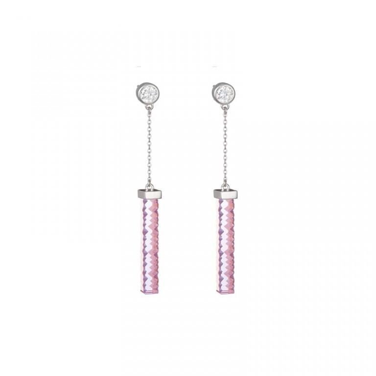 Cercei de argint Preciosa, Rosa, Crystal Line, Roz