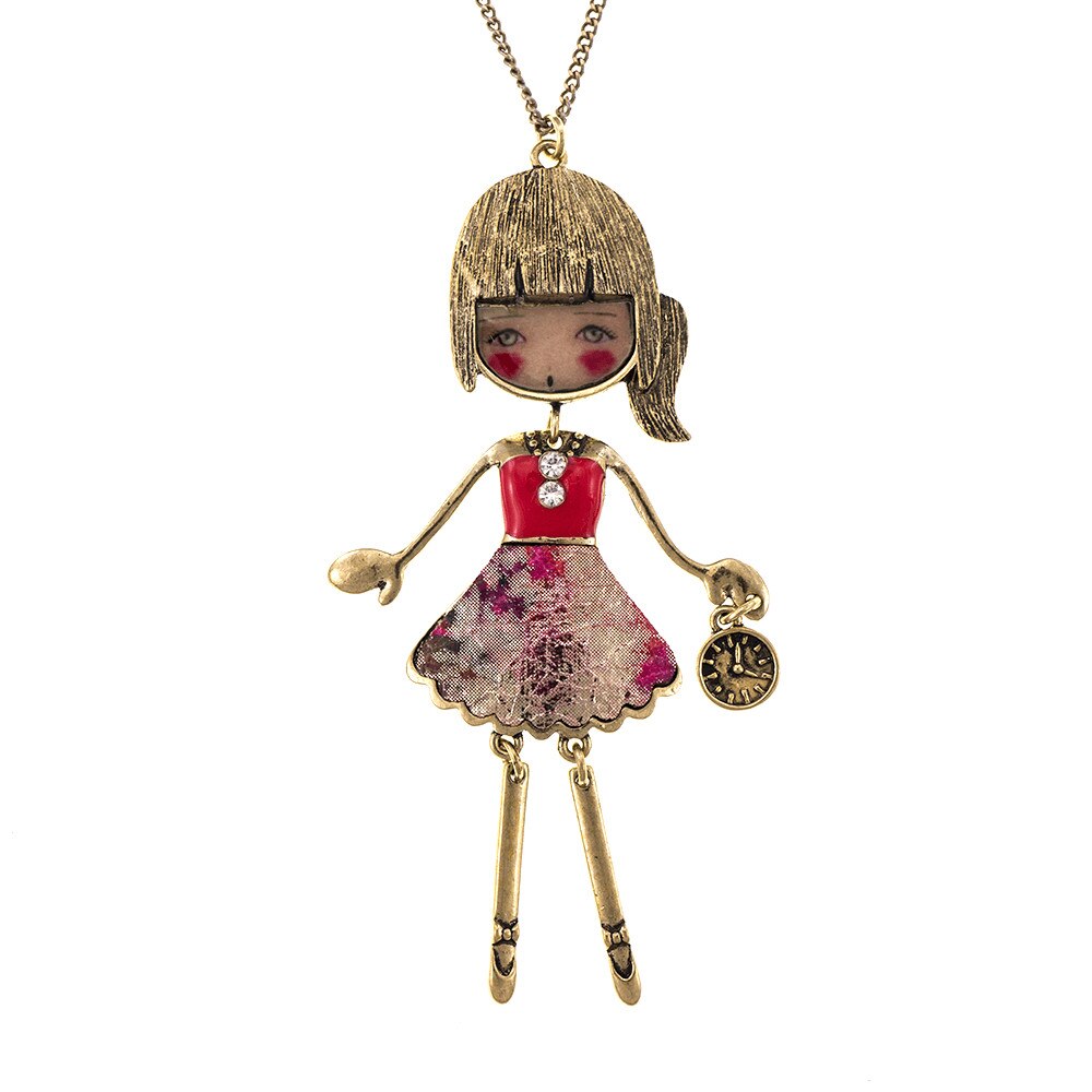 Pandantiv cu lant Bambola Greca-Orange, Gatsby Style Revival by Roxannes - Bambole Milanesi, Portocaliu 41429-Orange