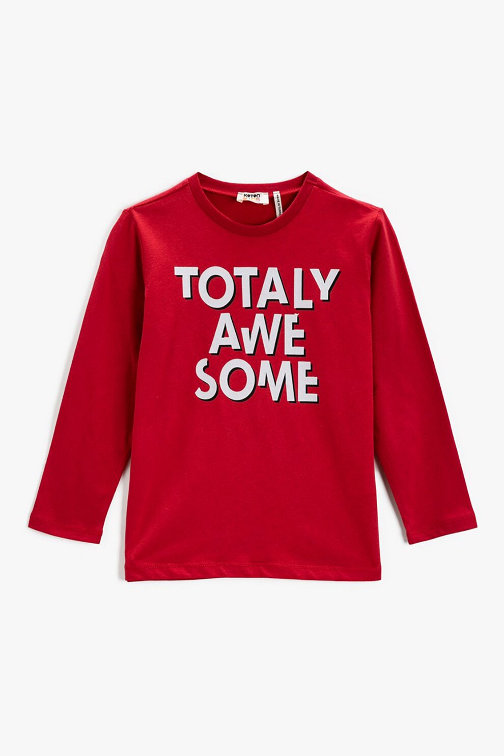 KOTON, Bluza cu maneci lungi si imprimeu text 2KKB16314OK, Rosu