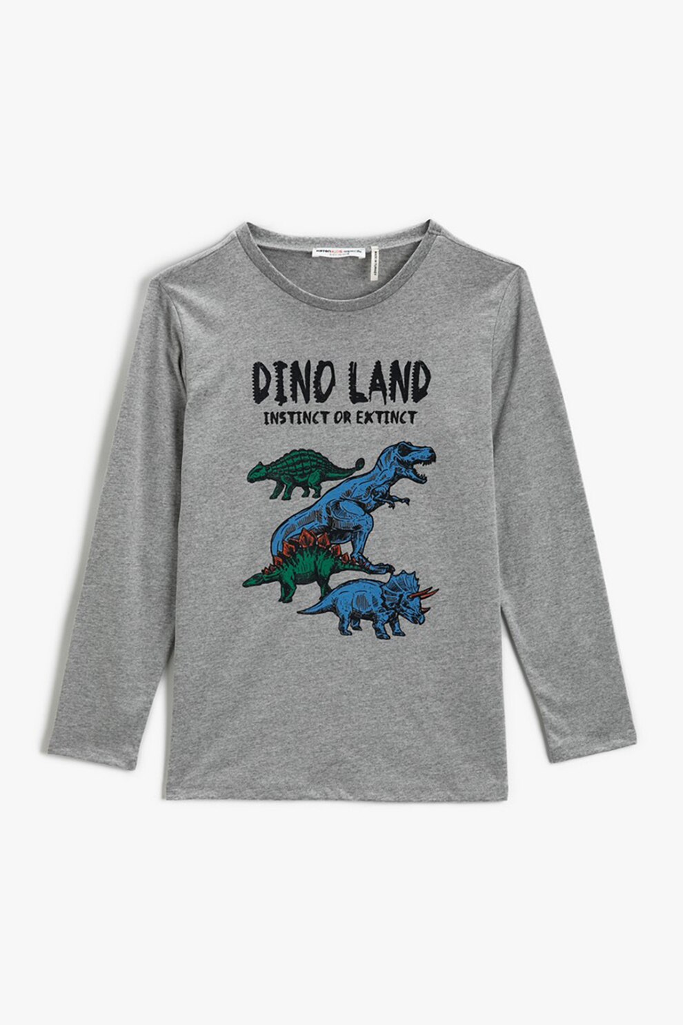KOTON, Bluza cu imprimeu cu dinozauri 2KKB16529OK, Gri melange