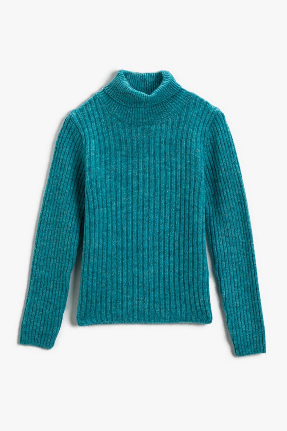 KOTON, Pulover striat cu guler inalt, Albastru petrol
