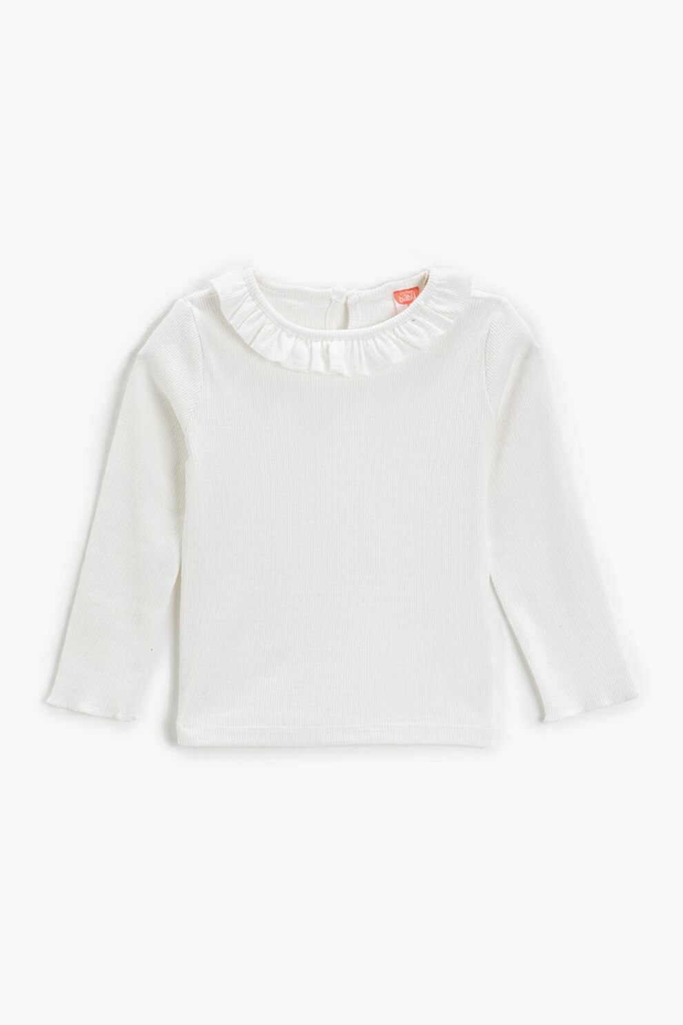 KOTON, Bluza striata cu guler cu volane 2KMG19325ZK, Alb