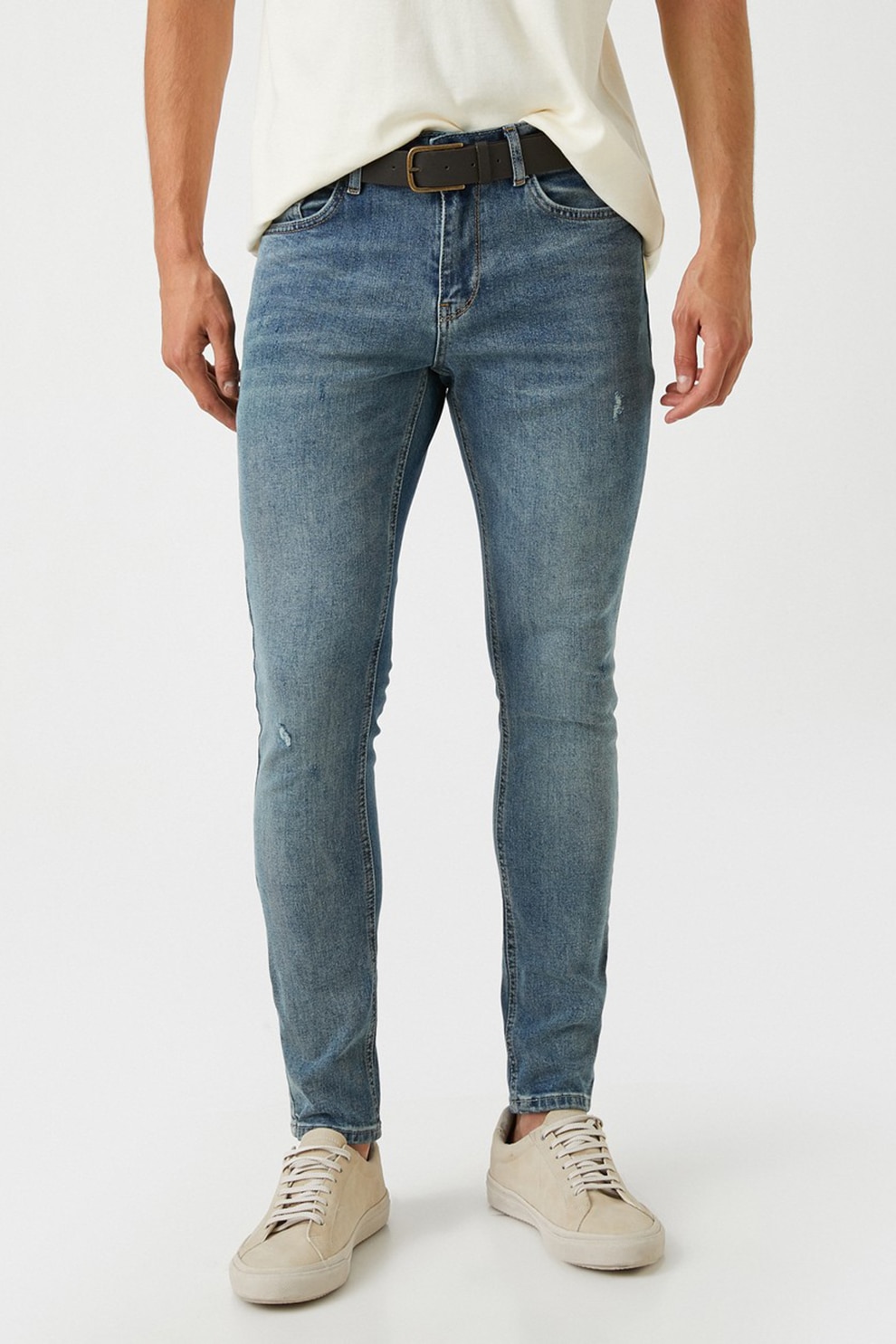 KOTON, Blugi super skinny Justin, Albastru prafuit