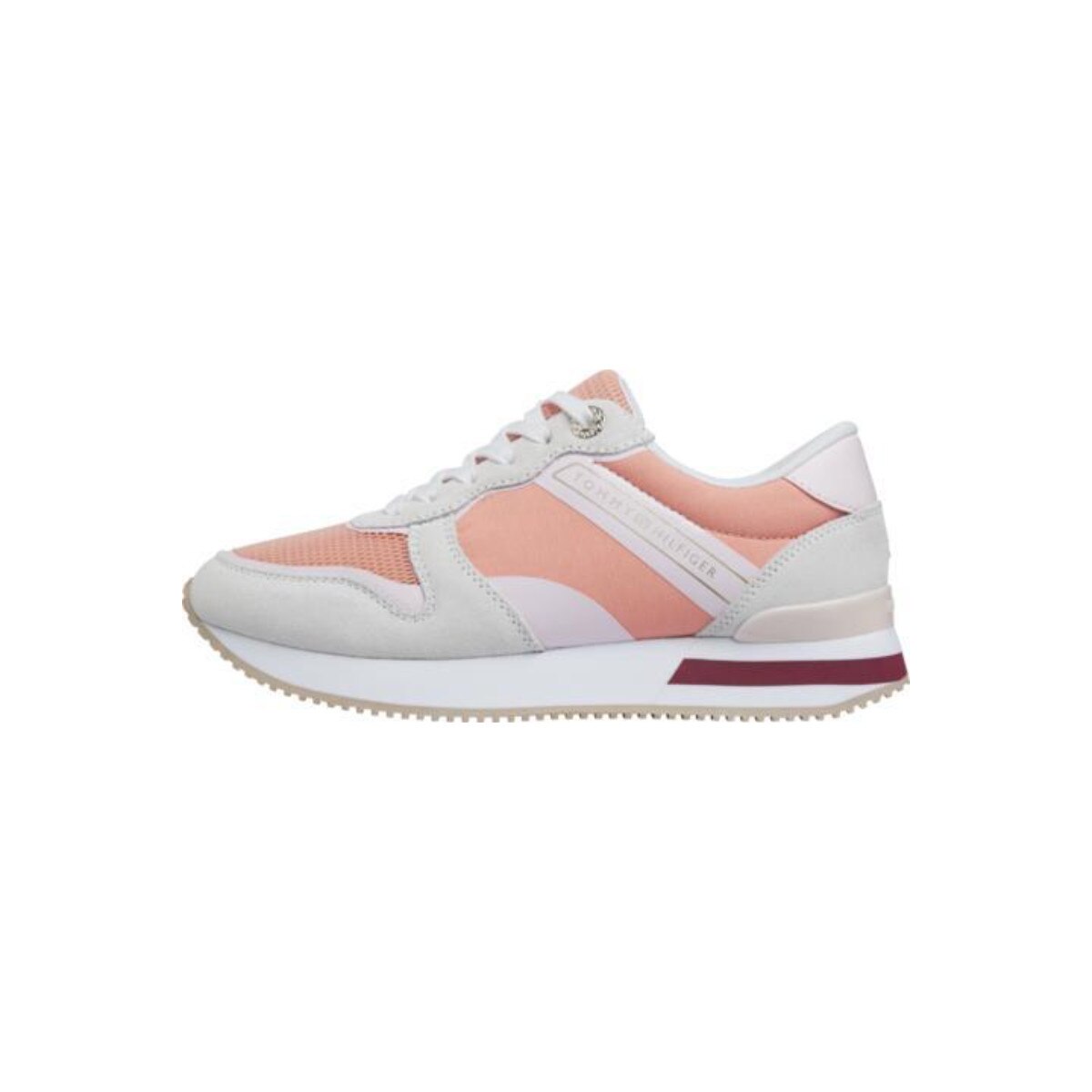 Pantofi sport dama, Tommy Hilfiger, Feminine Active City Runner Sneakers, Piele naturala, Roz