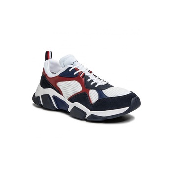 Pantofi sport barbati, Tommy Hilfiger, Chunky Runner Sneakers, Piele naturala, Alb, 41 EU Pantofi sport barbati, Tommy Hilfiger, Chunky Runner Sneakers, Piele naturala, Alb, 41 EU