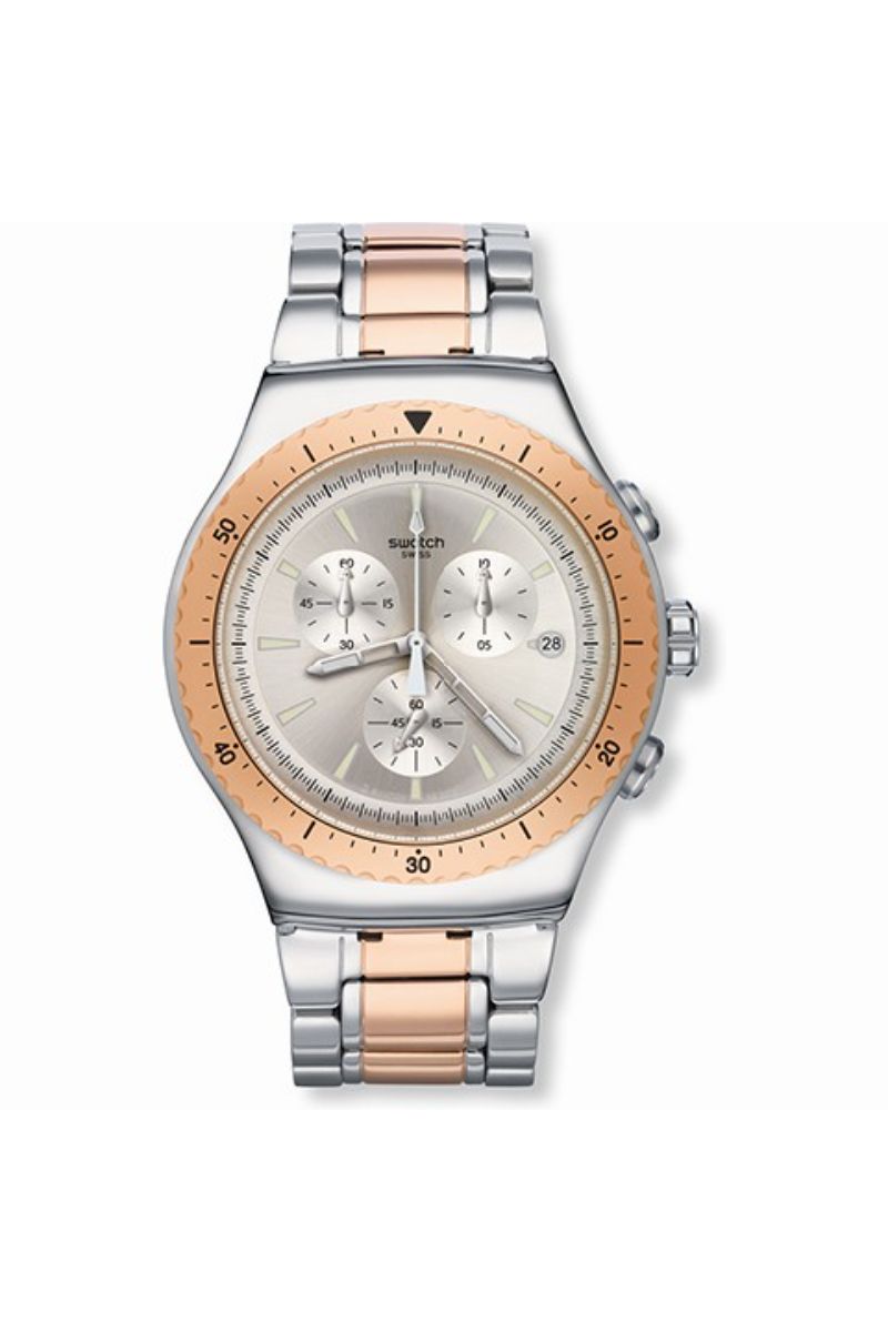 Ceas barbatesc Swatch, YOS452G, Argintiu/Auriu