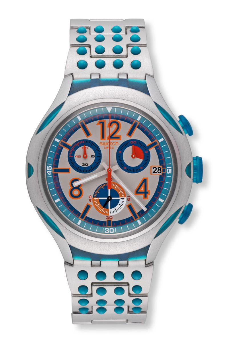 Ceas unisex Swatch, YYS4007AG, Gri/Albastru