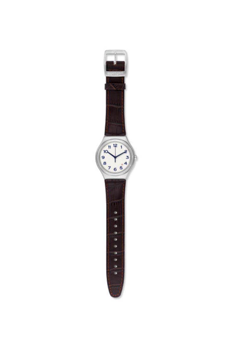 Ceas unisex Swatch, YWS416, Maro/Alb