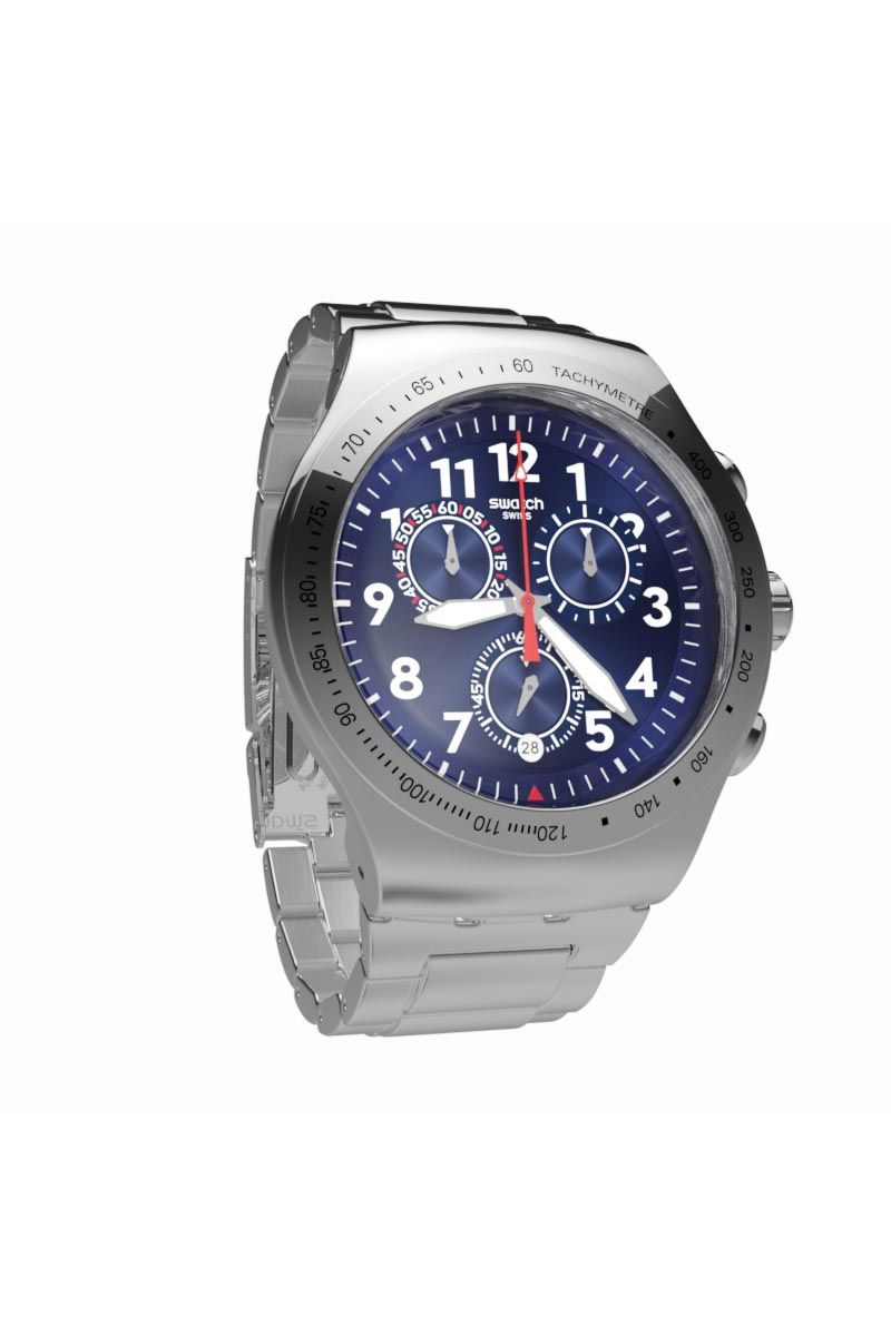 Ceas barbatesc Swatch, YOS455G, Argintiu/Albastru