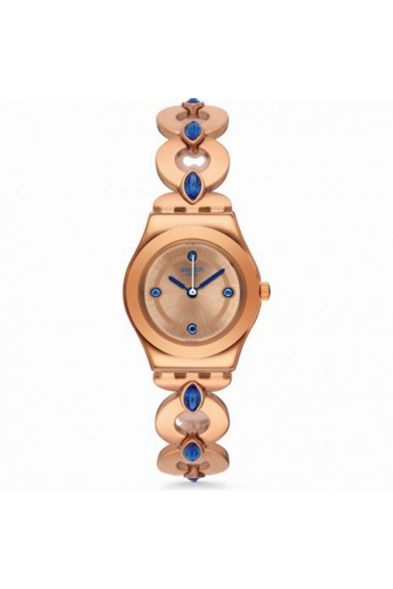 Ceas dama Swatch, YSG148G, Auriu/Albastru