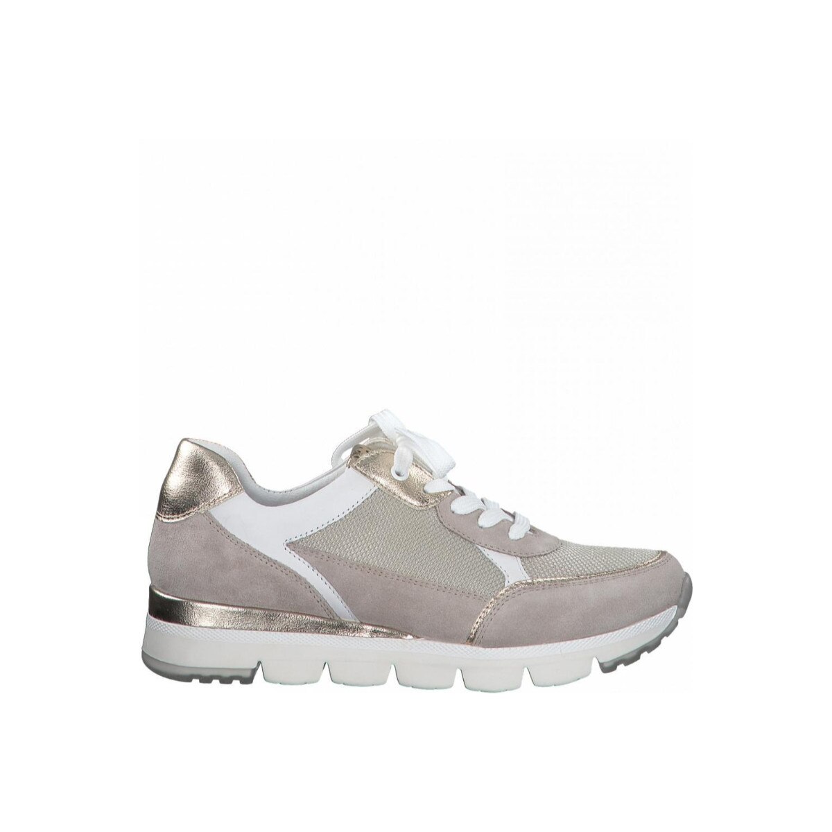 Pantofi sport dama, Marco Tozzi, Dune Comb Casual Trainers, Piele naturala, Bej, 39 EU