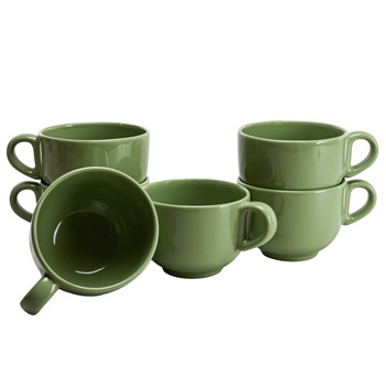 Set 6 cani jumbo pentru casa familiei tale, Ø 11 cm, 450 ml, Verde Salvie Set 6 cani jumbo pentru casa familiei tale, Ø 11 cm, 450 ml, Verde Salvie