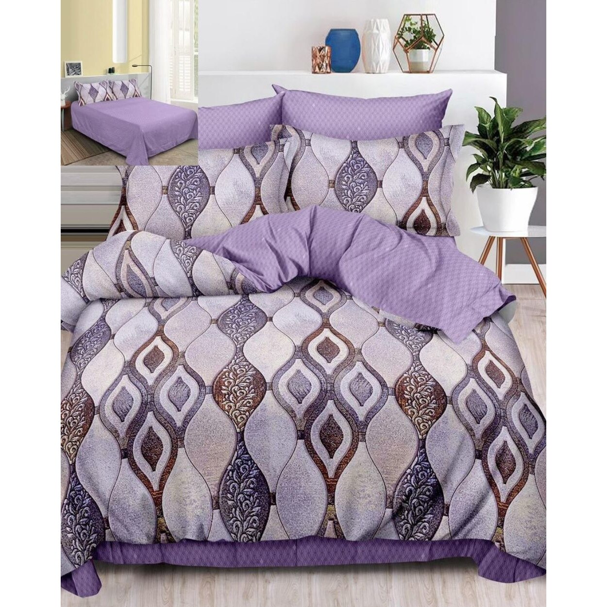 Set Lenjerie de Pat din Finet, 6 Piese, Pat 2 Persoane, Royal Queen, FN-531