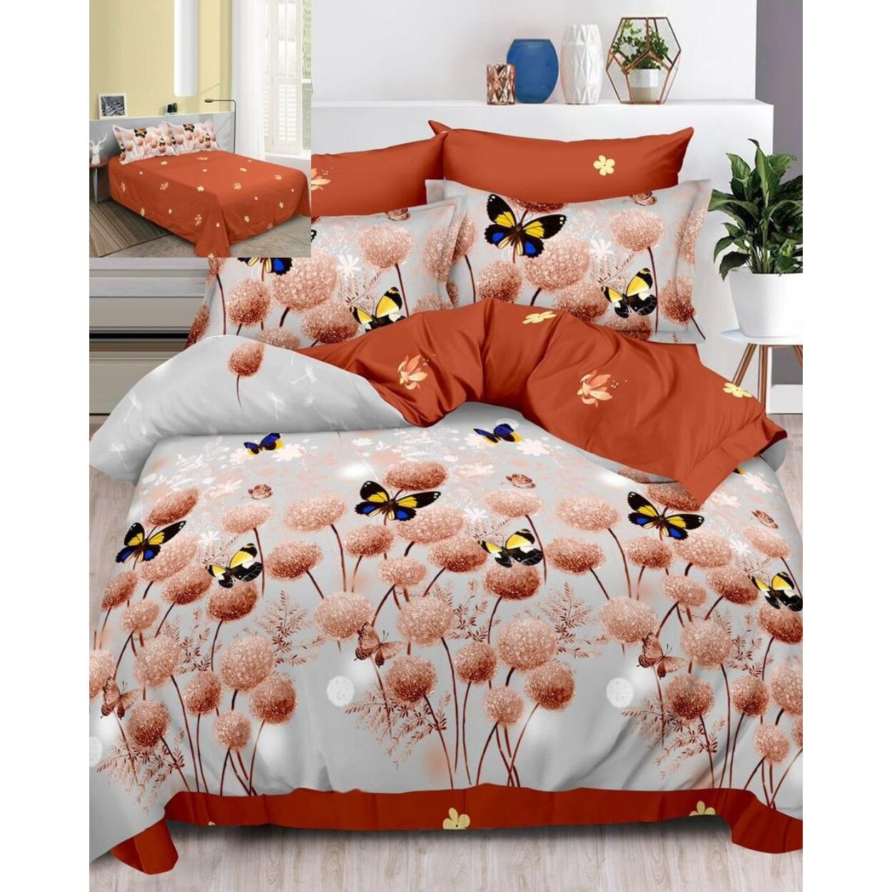 Set Lenjerie de Pat din Finet, 6 Piese, Pat 2 Persoane, Papadii Maro, FN-534