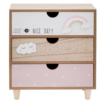 Cutie depozitare din lemn cu 3 sertare si picioare, Design Curcubeu, 21x10x23 cm Cutie depozitare din lemn cu 3 sertare si picioare, Design Curcubeu, 21x10x23 cm