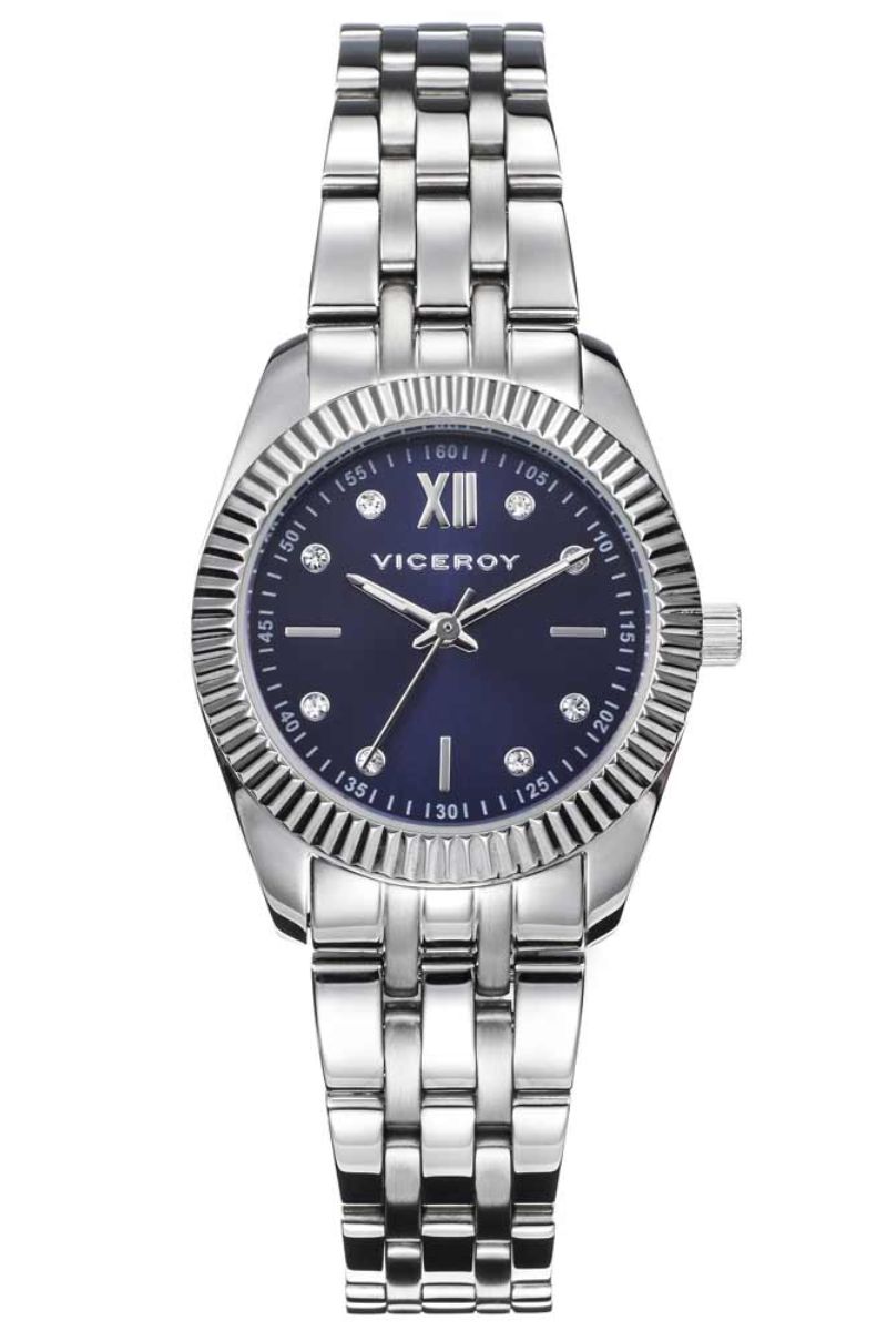Ceas barbatesc Viceroy, 432274-33, Argintiu/Albastru