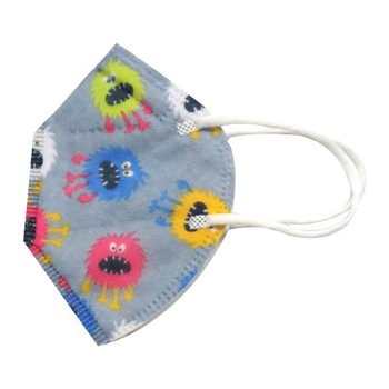 Masca FF2 pentru copii, set 10 buc ambalate individual, microbi desenati Masca FF2 pentru copii, set 10 buc ambalate individual, microbi desenati