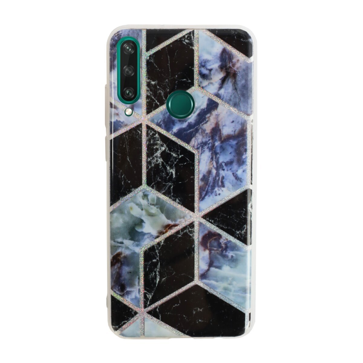 Husa Cover Silicon Geometric pentru Huawei Y6P Negru