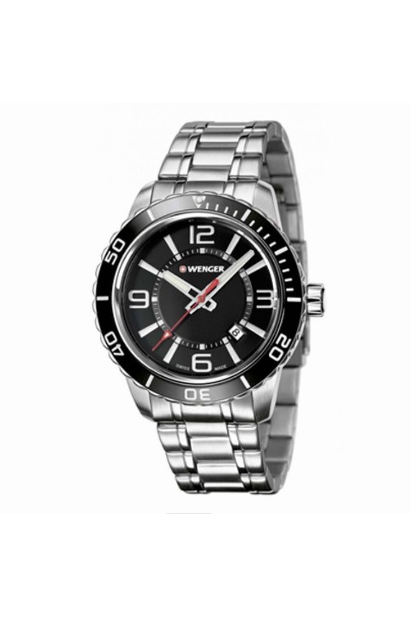 Ceas barbatesc Wenger, 01.0851.118, Argintiu/Negru