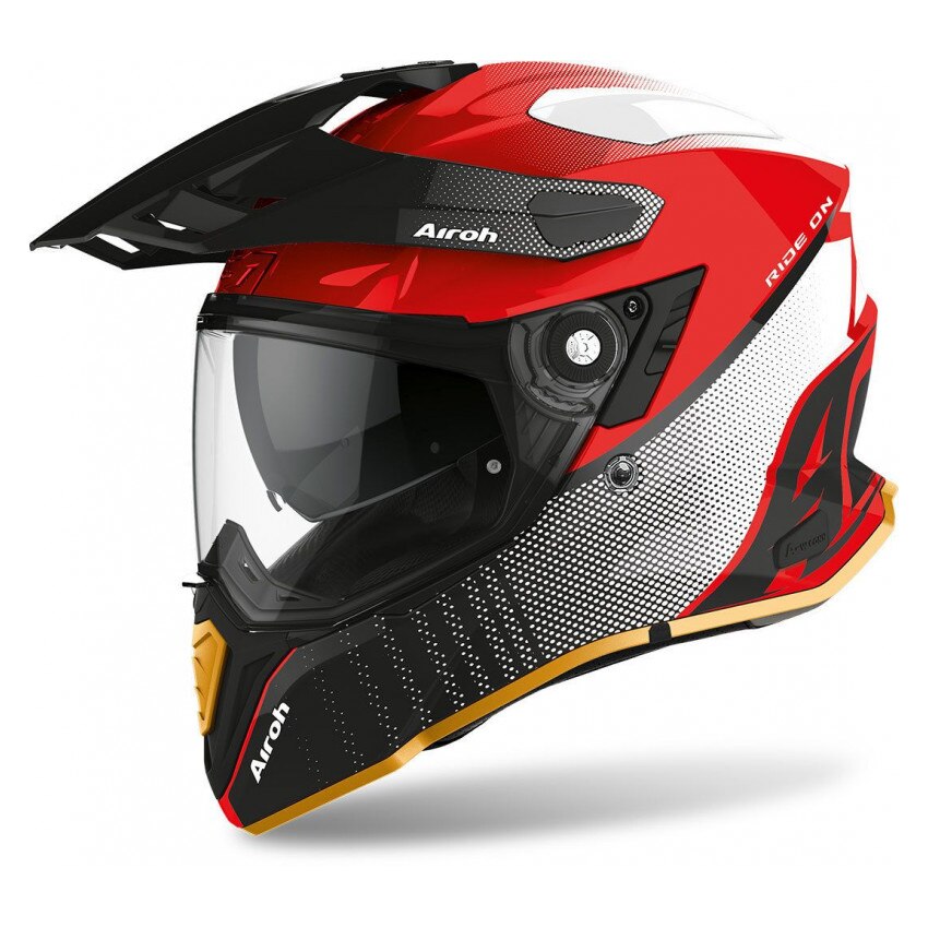 Casca AIROH, Commander progress red gloss, Alb, L