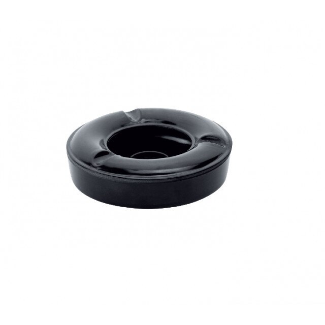 Set 12 scrumiere melamina, culoare neagra, diametru 12.5 cm