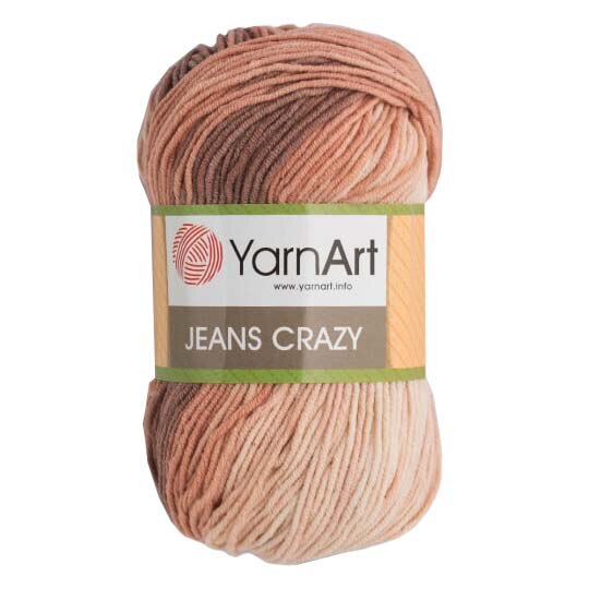 Fir Textil Yarn Art Jeans Crazy 8201,pentru crosetat si tricotat, bumbac, multicolor, 160 m
