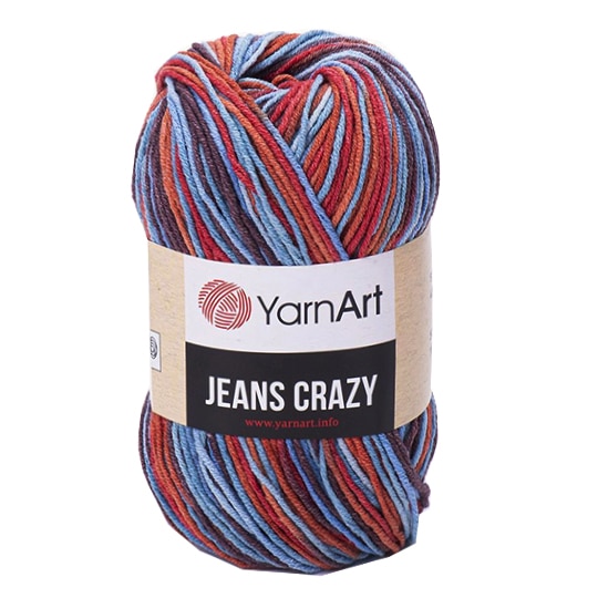 Fir Textil Yarn Art Jeans Crazy 8214,pentru crosetat si tricotat, bumbac, multicolor, 160 m