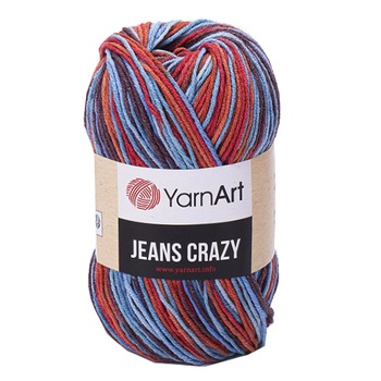 Fir Textil Yarn Art Jeans Crazy 8214,pentru crosetat si tricotat, bumbac, multicolor, 160 m Fir Textil Yarn Art Jeans Crazy 8214,pentru crosetat si tricotat, bumbac, multicolor, 160 m