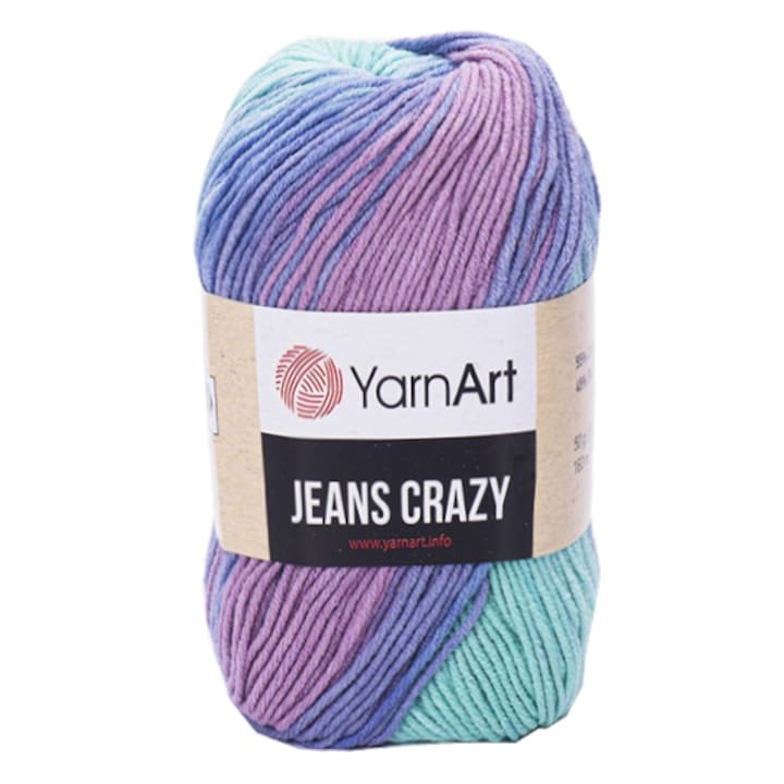 YarnArt Jeans Crazy 8203 Pamut fonal, horgoláshoz és kötéshez, 160 m, többszínű