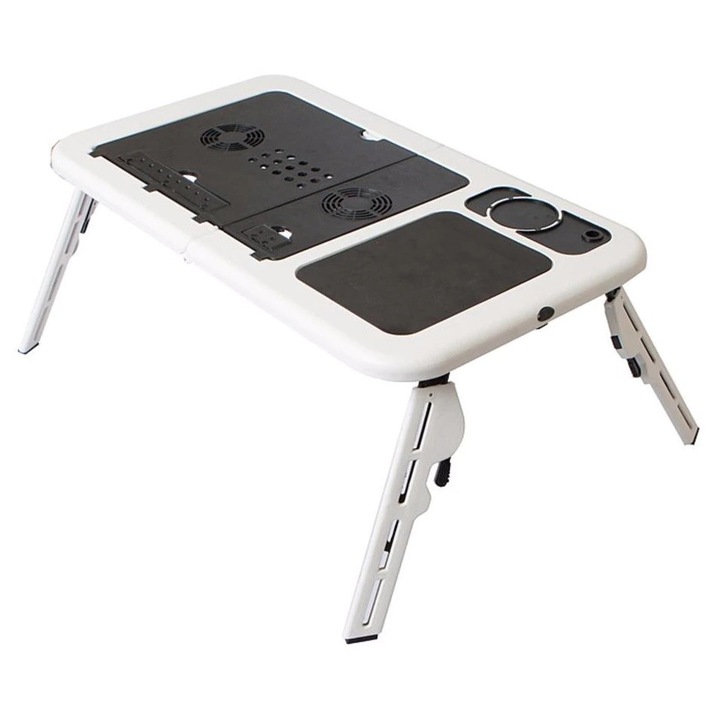 Masa laptop E-Table LD09 Tiessa®, 2 ventilatoare, USB, mouse pad, 285 x 316 x 36 mm