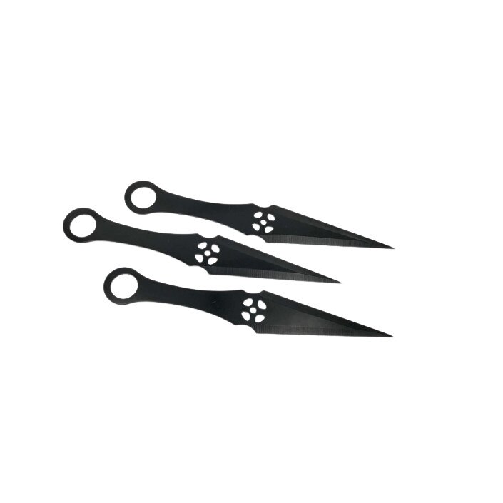 Set 3 cutite de aruncat la tinta Black Cross cu husa de agatat la curea