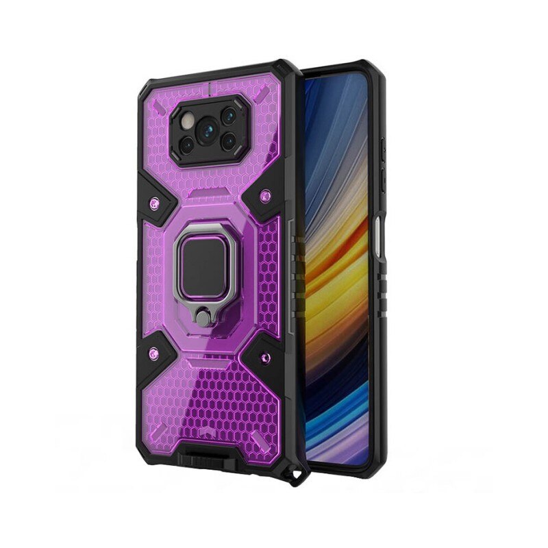 Husa Spate Upzz Techsuit Honeycomb Armor Cu Inel Metalic Compatibila Cu Xiaomi Poco X3 NFC / X3 / X3 Pro Mov