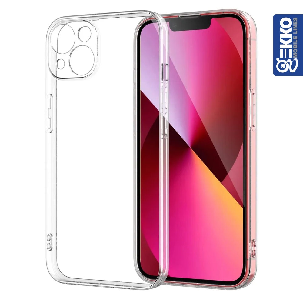 Husa pentru iPhone 14 - Clear, Ultrasubtire, din silicon gel, cu decupaje la camere, 0.3mm, Gekko, Transparenta Transparent Bumper